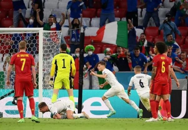 یورو 2020، ایتالیا به حضور بلژیک در جام شانزدهم سرانجام داد، آتزوری حریف اسپانیا در نیمه نهایی شد