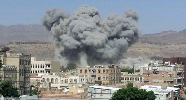 سلسله حملات هوایی ائتلاف سعودی به مرکز یمن